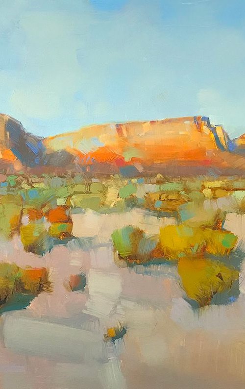 Canyon View, Landscape oil painting, One of a kind, Signed, Handmade artwork by Vahe Yeremyan
