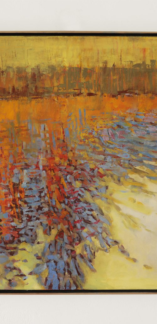 Warm Reflection 30x30 inch 76x76 cm by Bo Kravchenko by Bo Kravchenko
