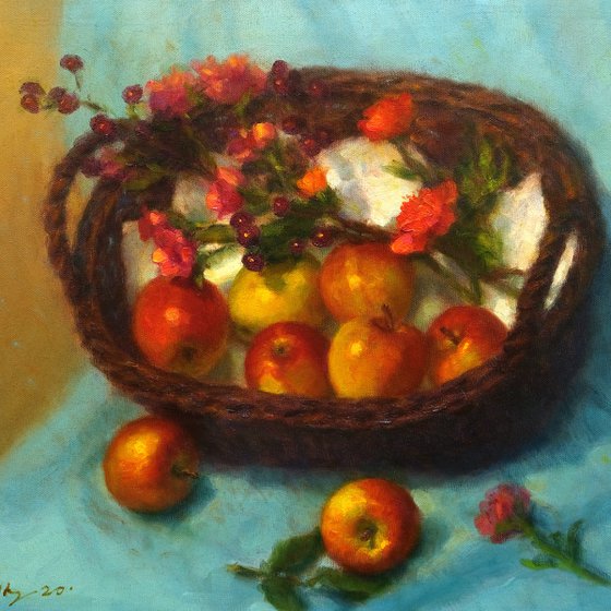 Still life with apples