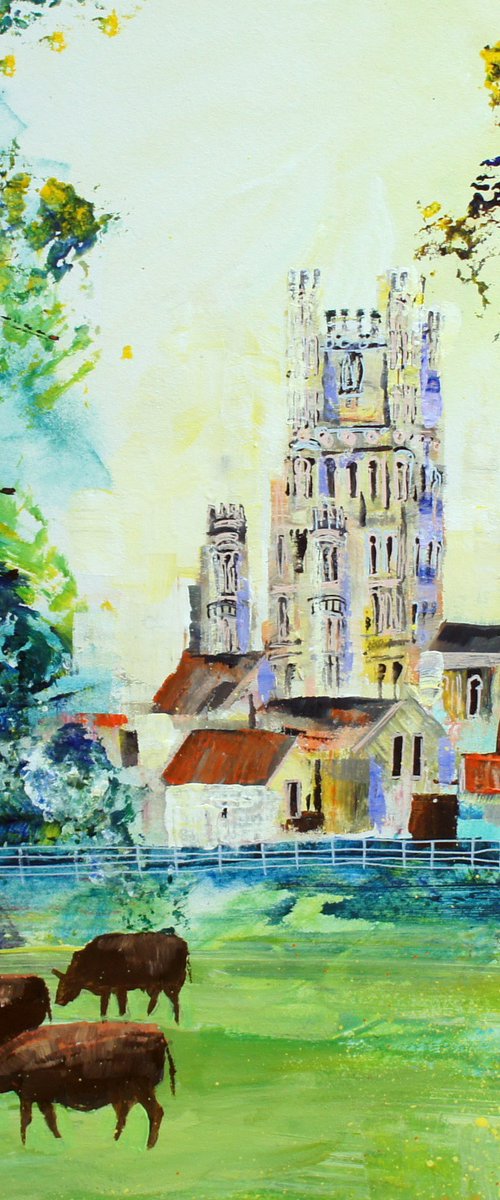 Ely Cathedral - from Cherry Hill Park by Julia  Rigby