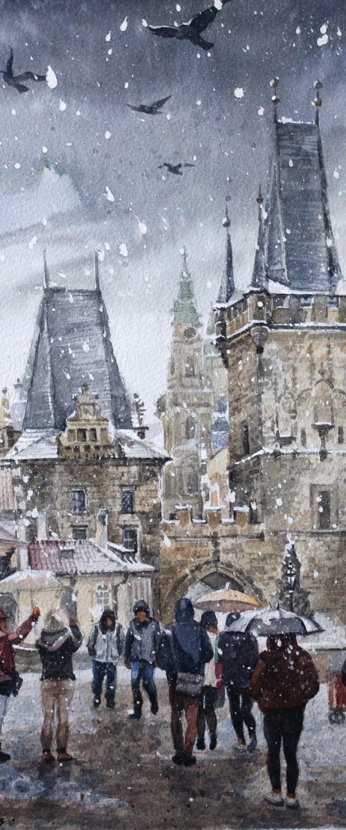 Winter Prague by Volodymyr Melnychuk