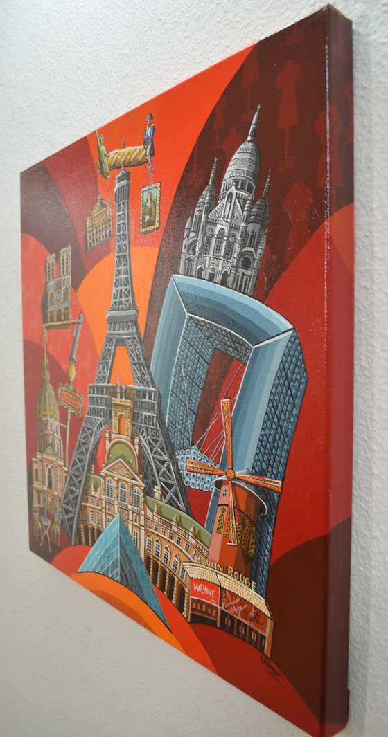 Paris Landmarks (Red)