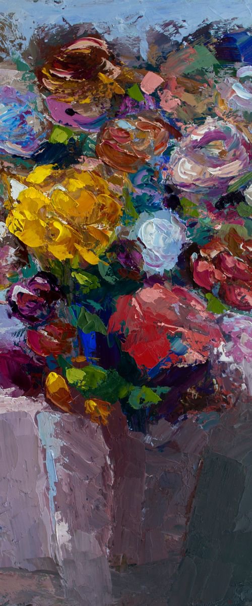 Summer Bouquet Carnations - limited edition print Giclée by Damien Venditti