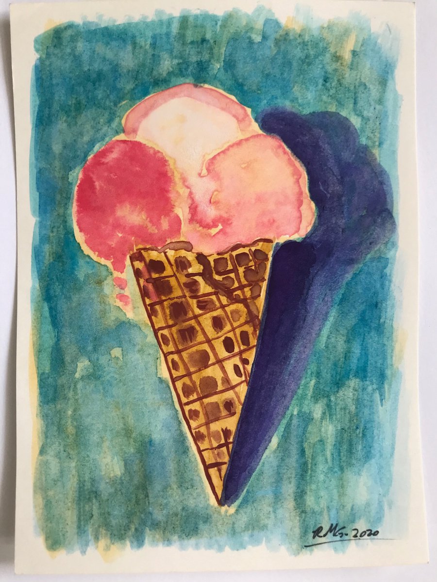 strawberry Ice Cream Cone by Roberto Munguia Garcia
