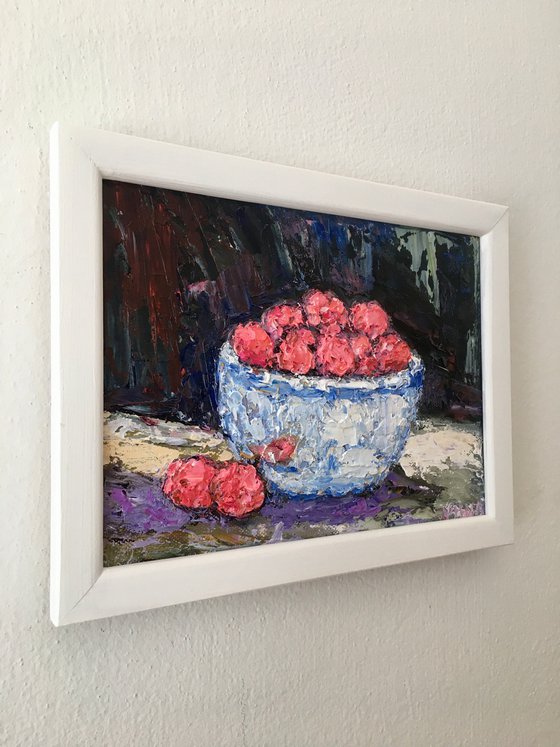 Still life with raspberries