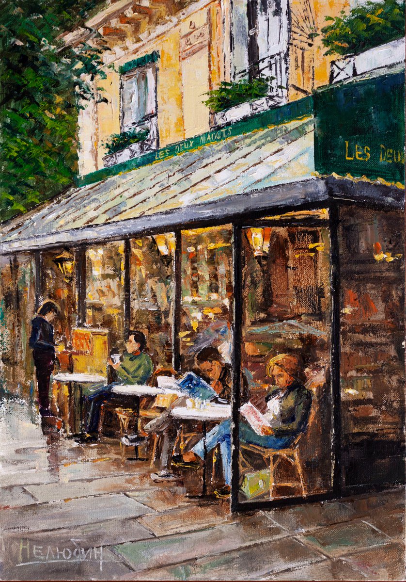 paris cafe scene paintings