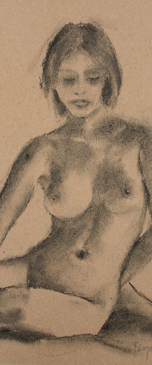 Female Figure 50 Charcoal by Juri Semjonov