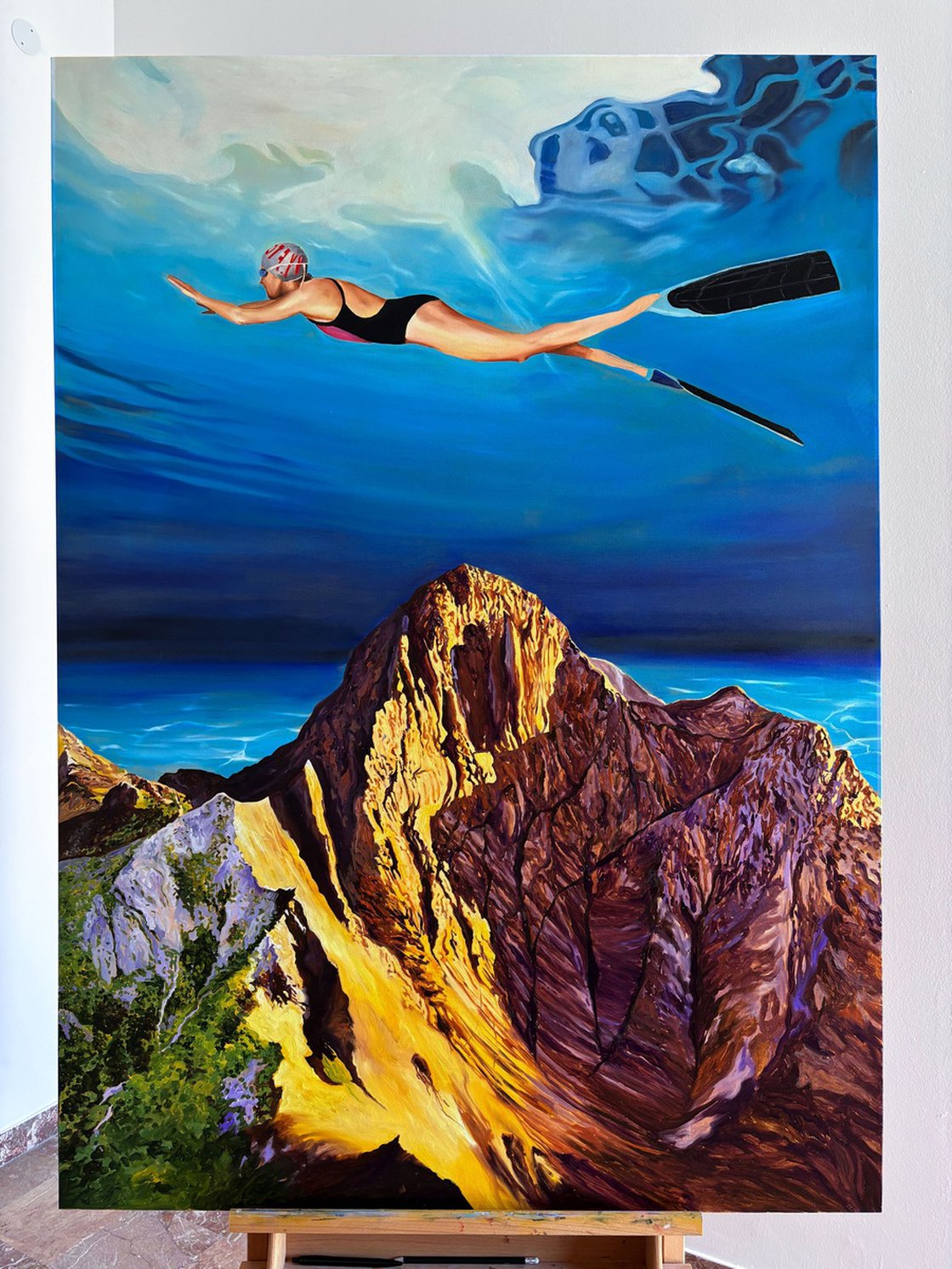 Original Oil Painting - Towards the Surface by Sofia Fresia