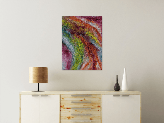 "Colors inside me II", textured painting, 60x80 cm