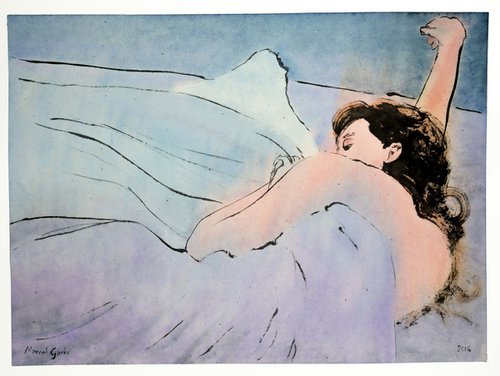 Naked under the sheet by Marcel Garbi