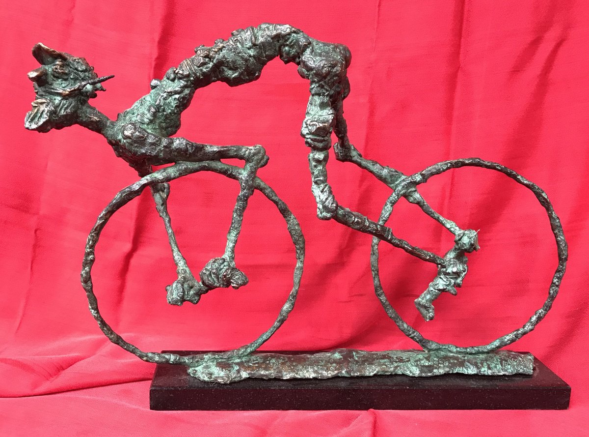 Surrealistic Portrait Bronze Sculpture By Toth Erno, 16 X 12", Two More Wheels, Original Artwork