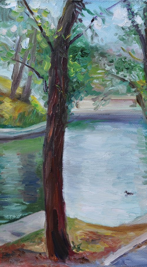 Lake original oil painting by Marina Rogusheva