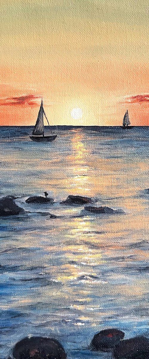 Sunset Over the Sea by Valentina Ash