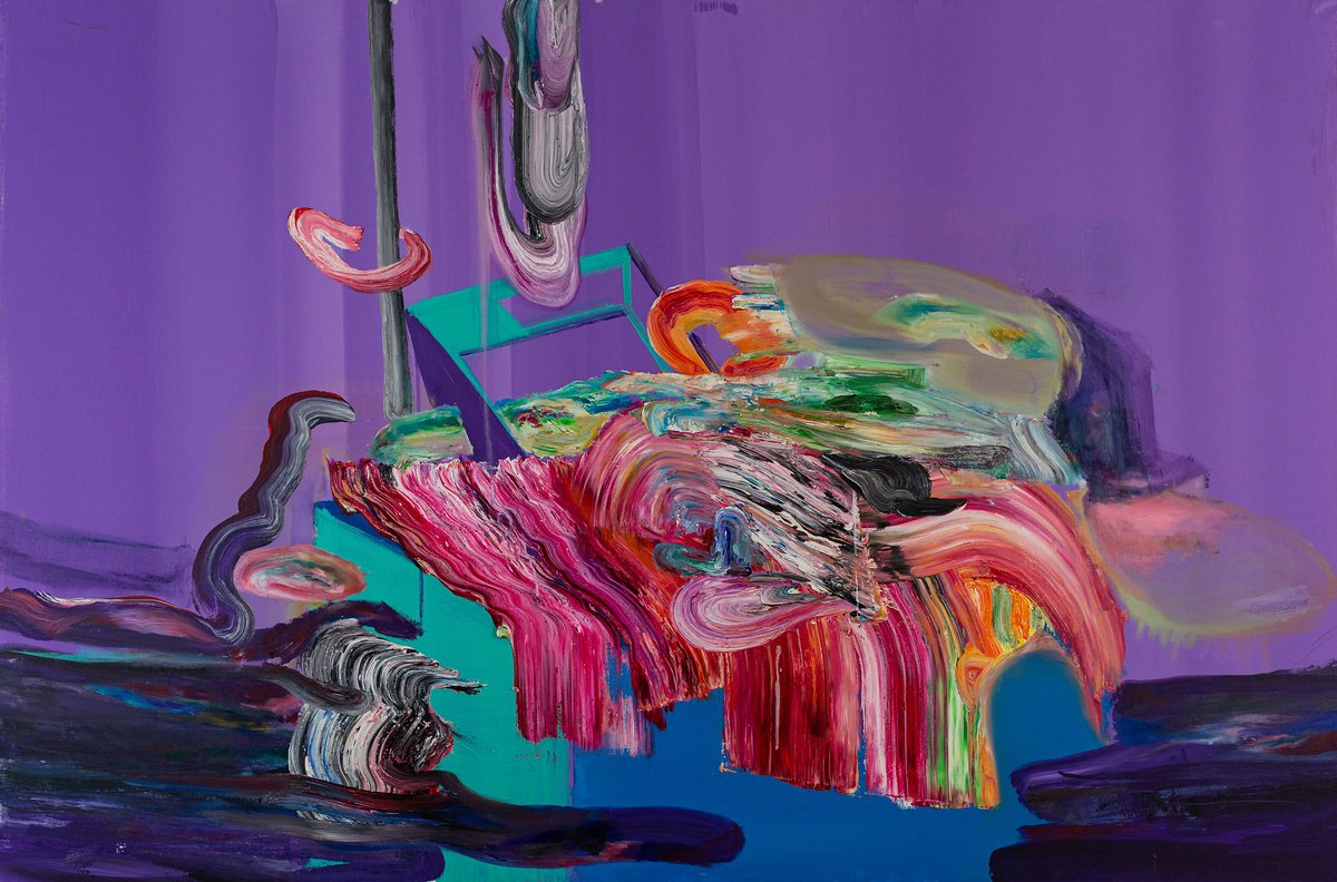 Organic Abstract Oil Painting By Bogdan Bianca Ioana, 59 X 39, Untitled 8, Original Artwork