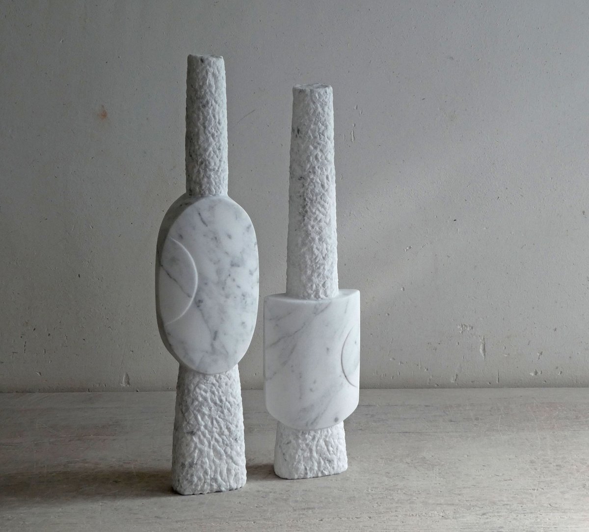 Abstract Stone Sculpture By Fieke De Roij, 10 X 20, A Glimpse Of Half Moon, Original Artwork