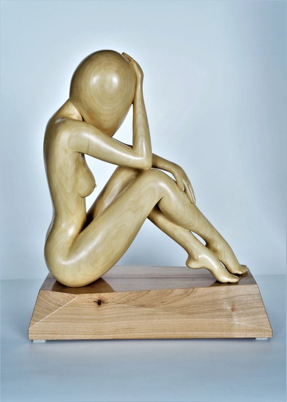 Nude Woman Wood Sculpture ALLURING