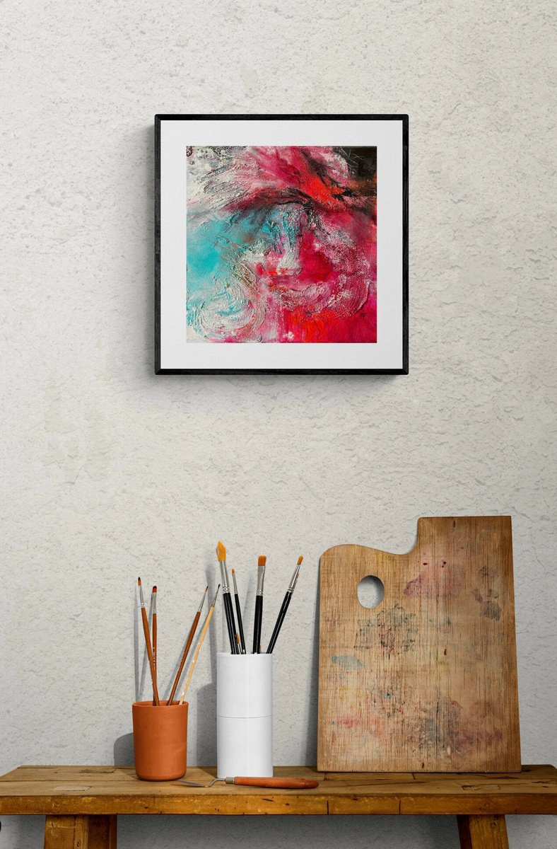 Organic Abstract Painting By Katja Wittmer, 9 X 9", Entwined, Original Artwork