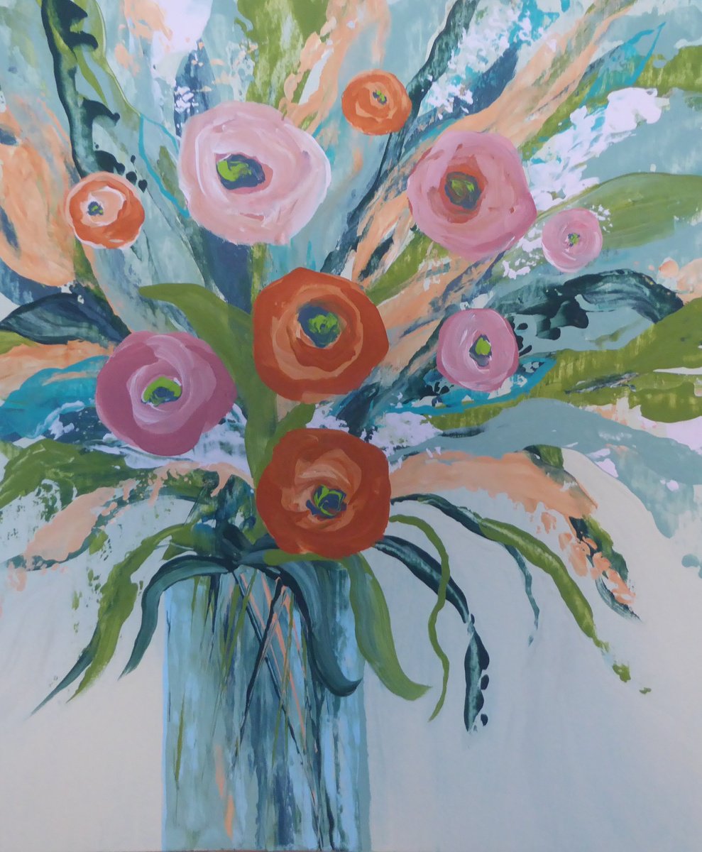 Blooming Peachy By Elaine Allender, 12 X 16, Artwork For Sale On Artfinder