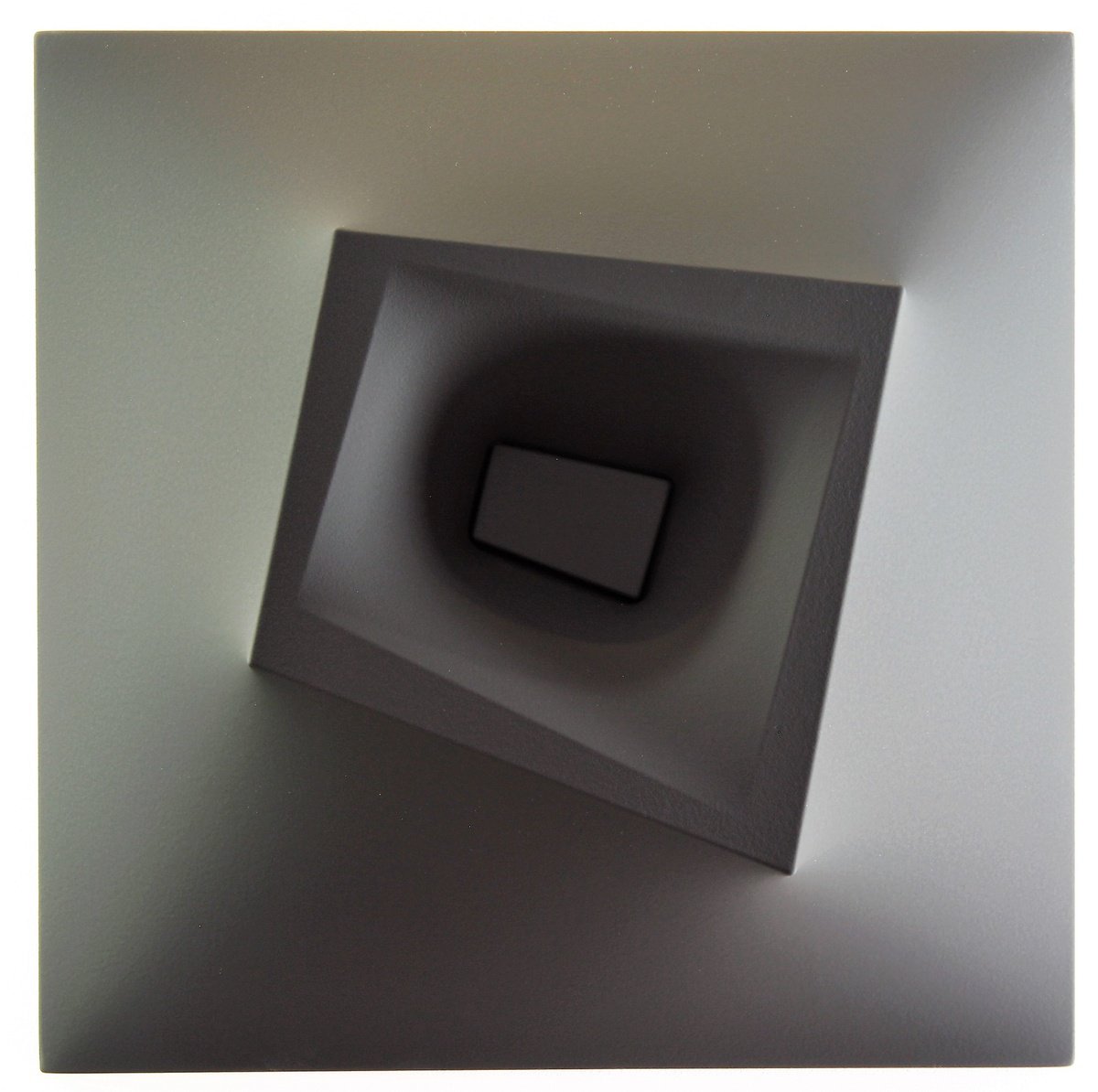 Geometric Abstract Sculpture By Alessandro Butera, 20 X 20, Italian Style Black, Original Artwork