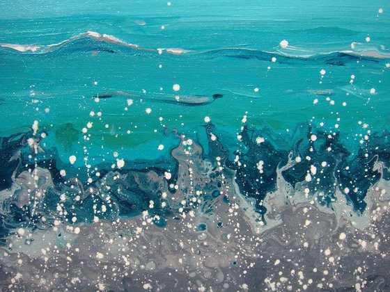 Seascape "Waves & Seagulls" LARGE Painting
