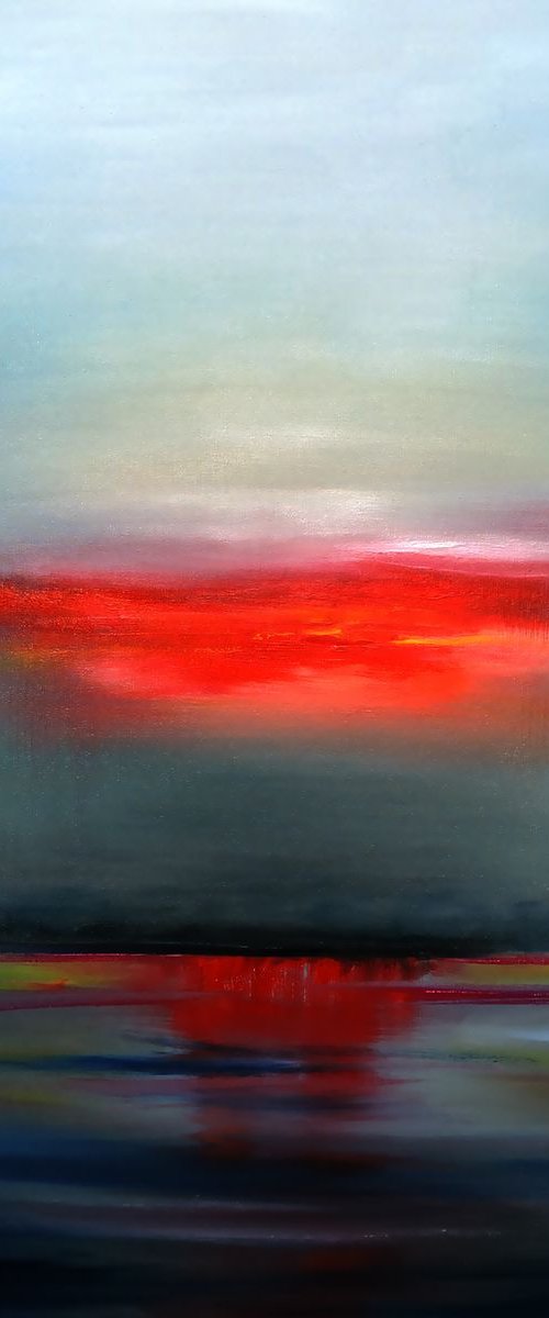 Night Meditation. Large painting, 36" x 36". by Veta  Barker