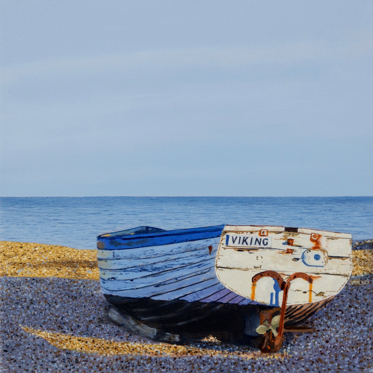 Photorealistic Landscape Oil Painting By Christopher Witchall, 8 X 8, Viking, Aldeburgh, Original Artwork