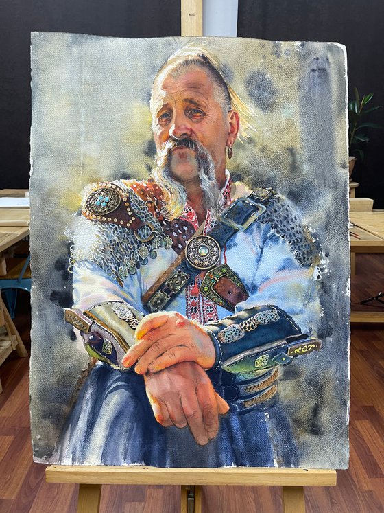 Cossack after the fight Painting