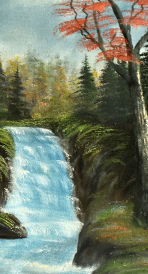 Waterfall in Forest series 2 by Goutami Mishra