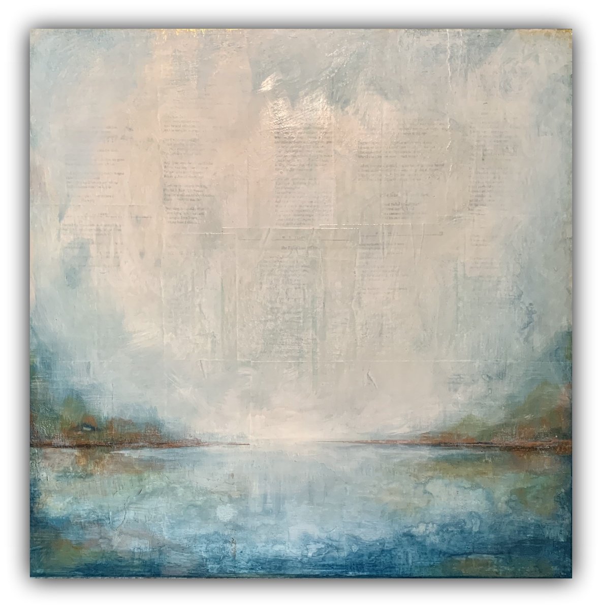 Abstract Landscape Painting By Elizabeth Moran, 24 X 24, Beyond The Marsh, Original Artwork