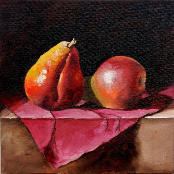 Pears. Still life, 25x25cm