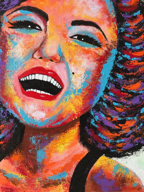 Marilyn !! Portrait !! Pop colors !! Knife Painting