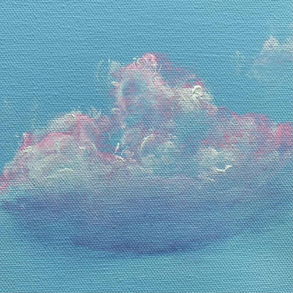 Impressionistic Landscape Acrylic Painting By Samah Kthar, 10 X 10", Cloud Series: Sundaze, Original Artwork