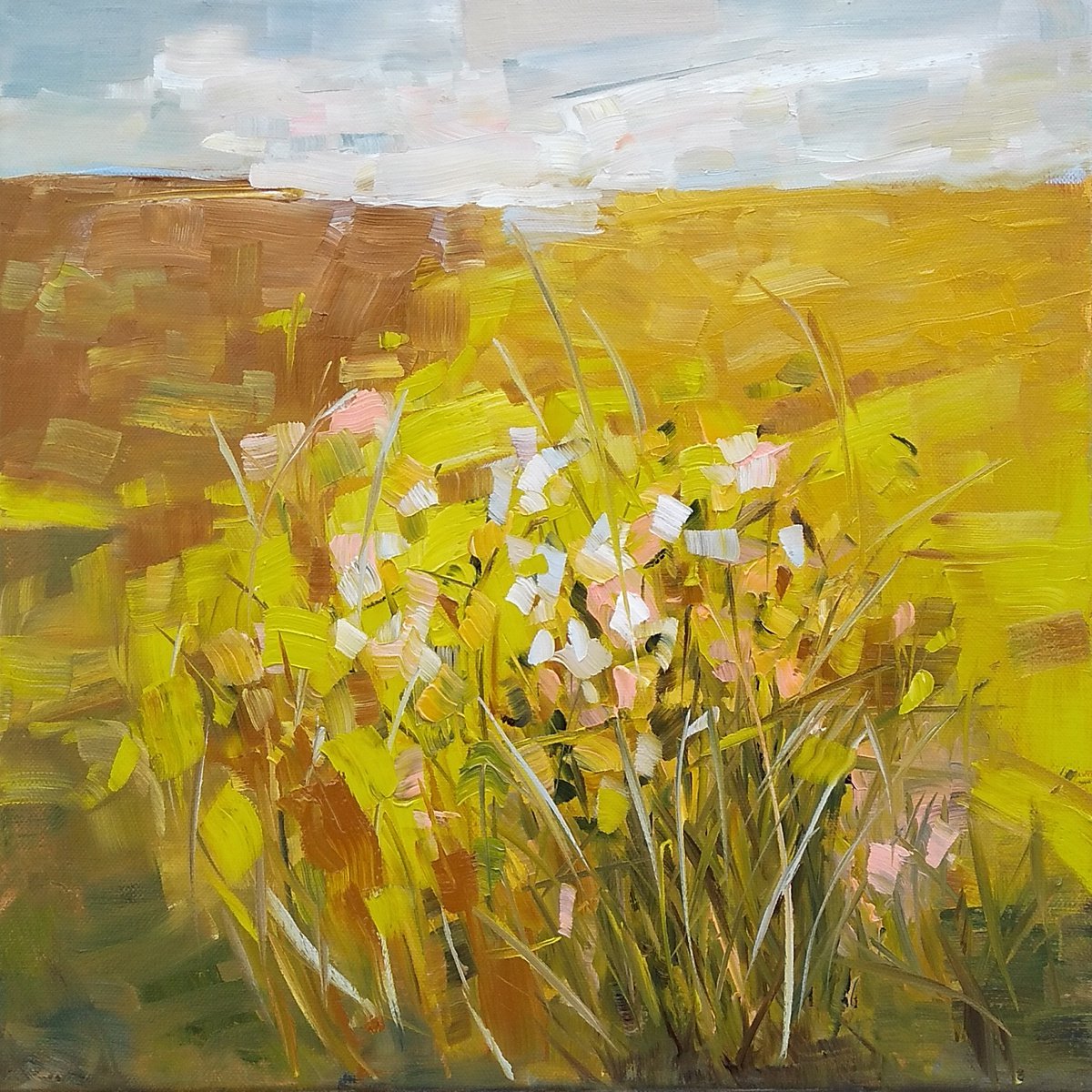 REVIVAL #2, 40x40cm, spring landscape by Emilia Milcheva