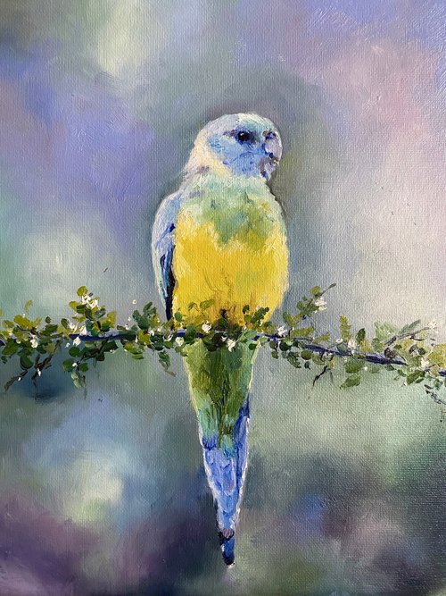 Parrot on a branch by Elvira Sultanova