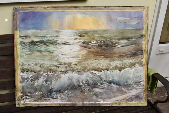Sunset on the sea  ( 73 X 54 )