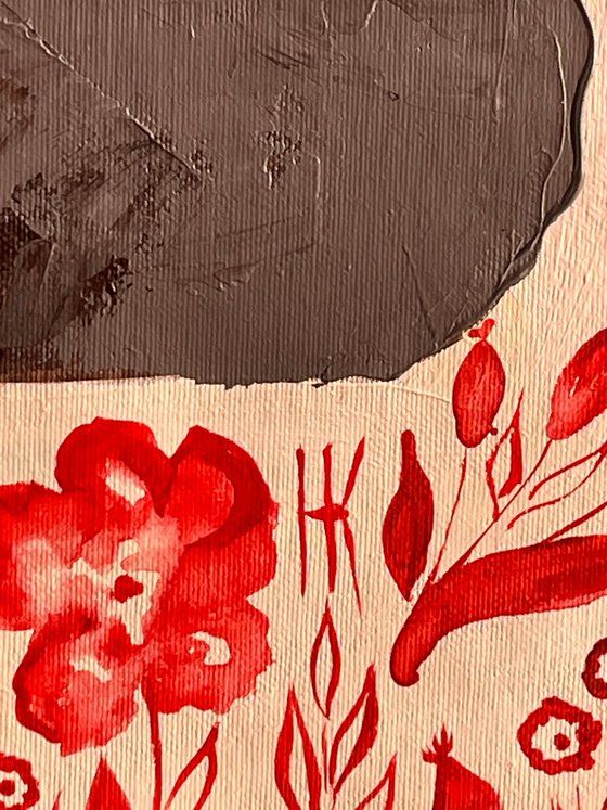 Woman Cat Original Painting