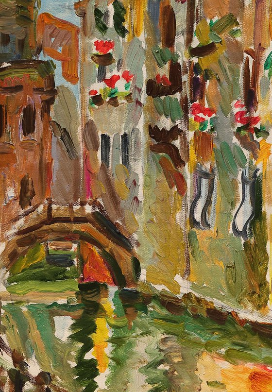 VENICE - landscape art, oil painting, cityscape, plein air, impressionist, Valentine's Day