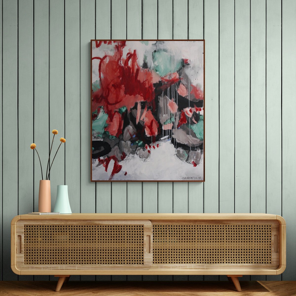 Expressive Painting , Lithic Ocean 1 By Daniela Schweinsberg, 31 X 39, Artwork For Sale On Artfinder
