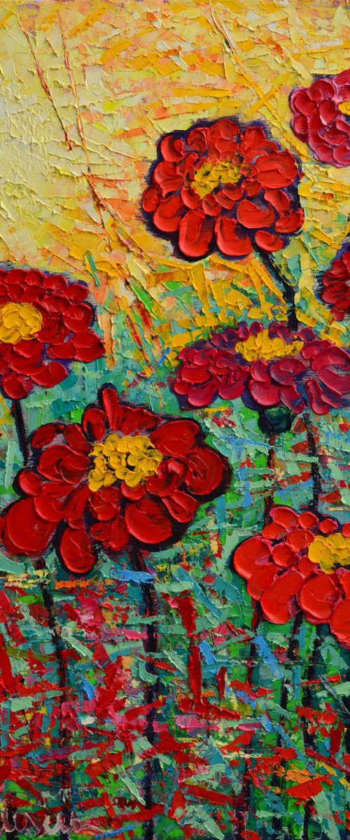 ZINNIAS IN SUNLIGHT by ANA MARIA EDULESCU