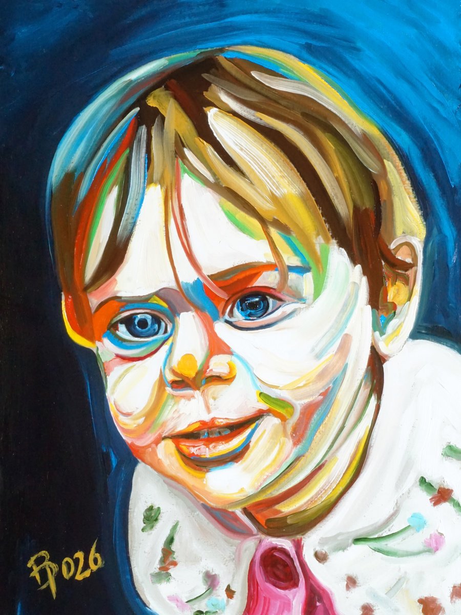 Expressive Oil Painting , Portrait Of Gemma #2 By Paolo Borile, 12 X 16, Artwork For Sale On Artfinder