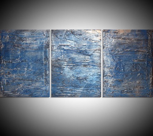 Triptych Silver 2 abstract canvas by Stuart Wright