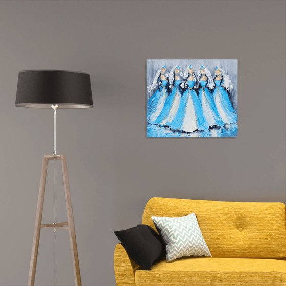 Dancers  in blue