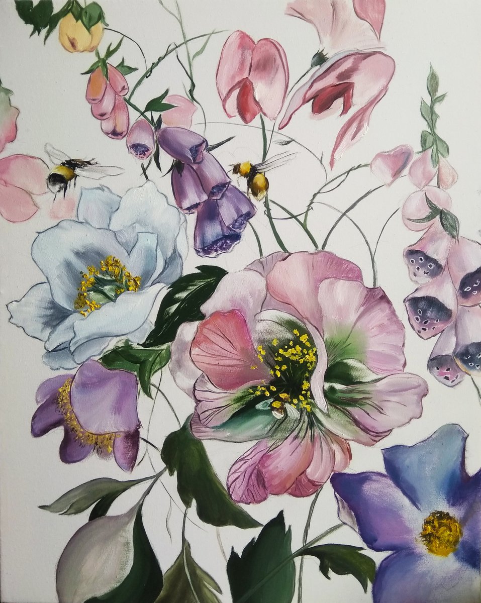 Three Bees by Valeriia Radziievska