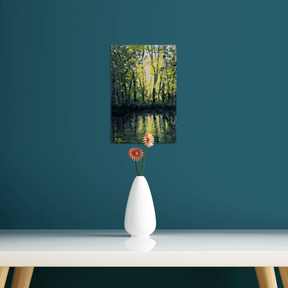 Impression. Forest pond