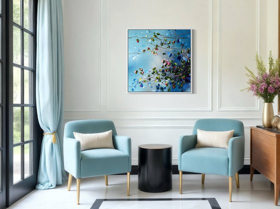 Pink Buds in Blue Air