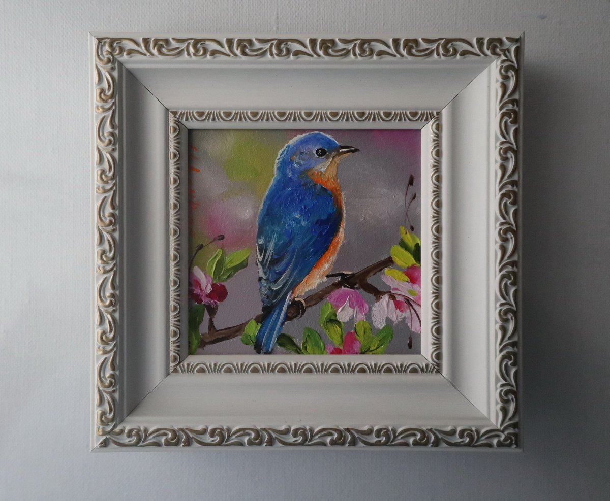 Bluebird painting frame by Natalia Shaykina