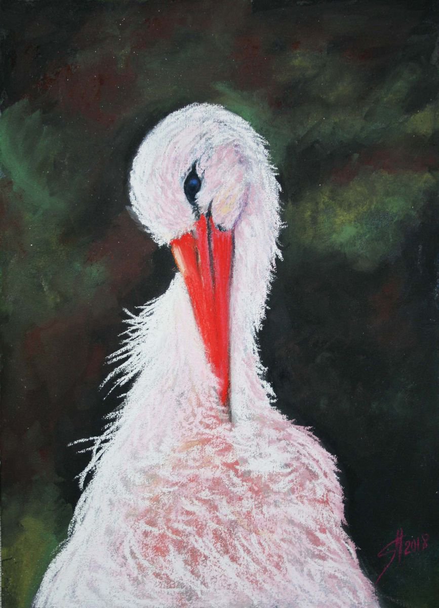 Egret by Salana Art Gallery