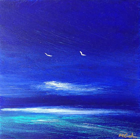 Seascape Blue 3, coast, seascape, blue, small, gorgeous