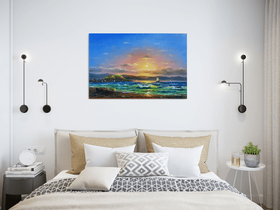 Lake Sevan (60x90cm, oil painting)