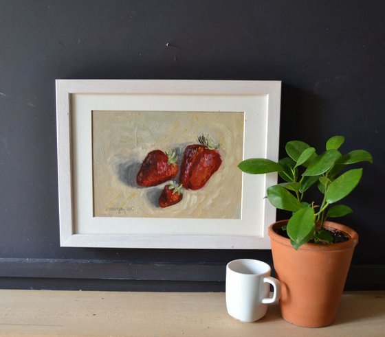 The Strawberry Family Fruit Oil Still Life Painting